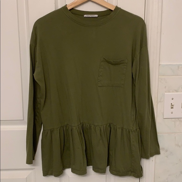 Zara Tops - Zara olive long sleeve top size medium